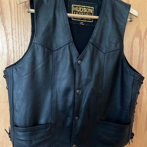 Leather motorcycle vest